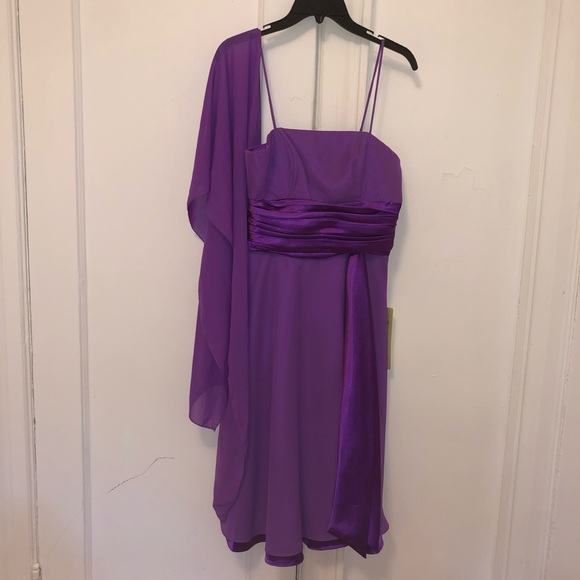 🆕 Purple (orchid) midi dress, w/ sash - Picture 4 of 7